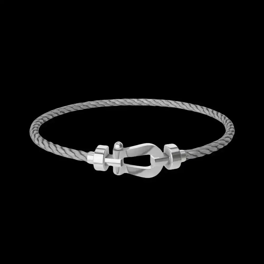 Force 10 Horseshoe Buckle Bracelet-Silver No Diamonds by skyrim trading llp