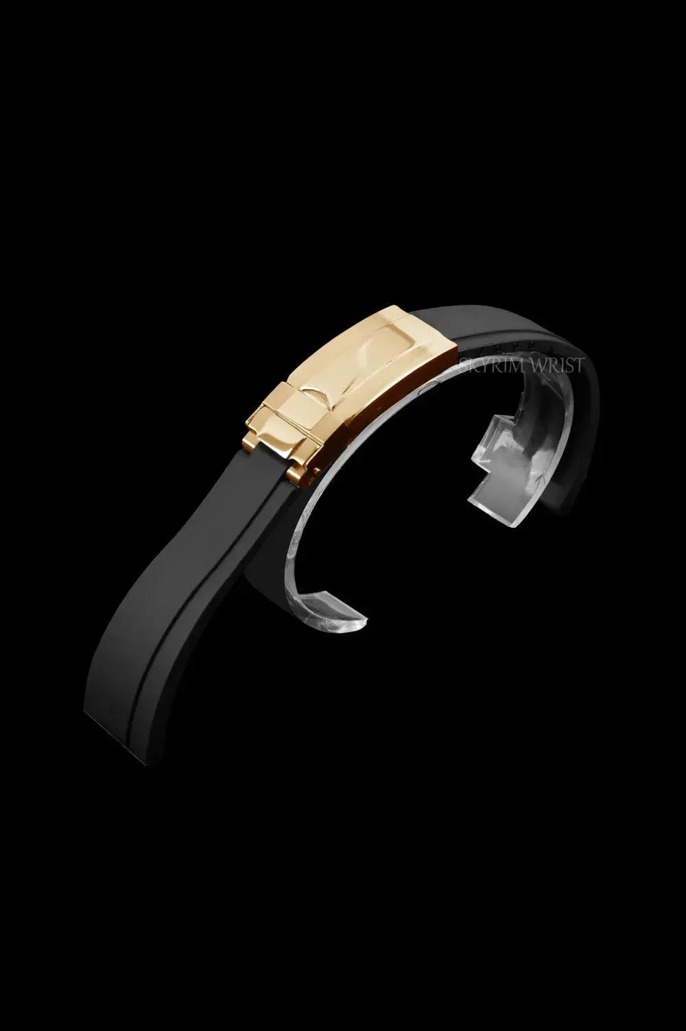 Rubber Strap - Gold Buckle - Straight End by SKYRIM SEIKOMOD