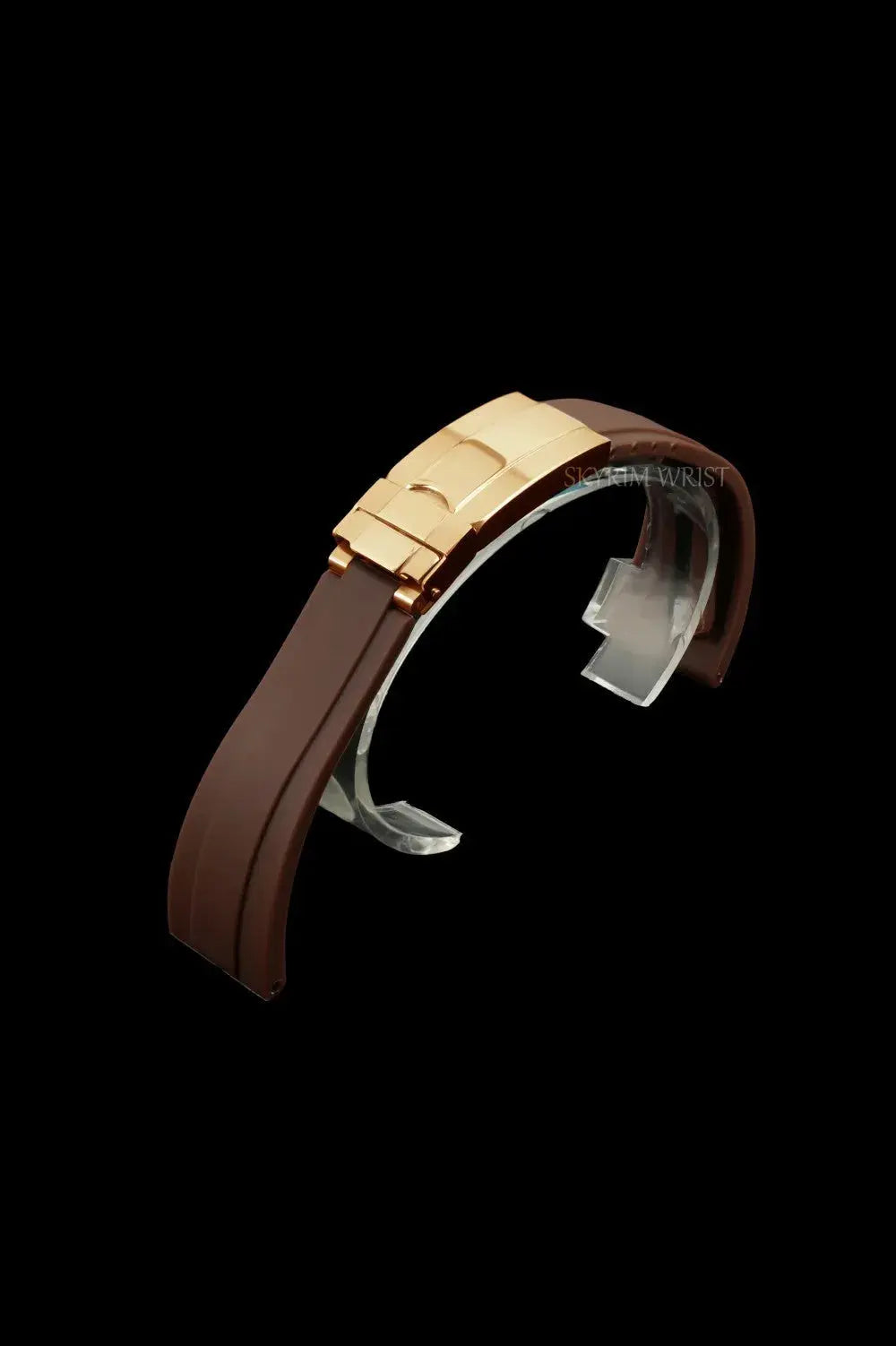 Rubber Strap - Gold Buckle - Straight End by SKYRIM SEIKOMOD