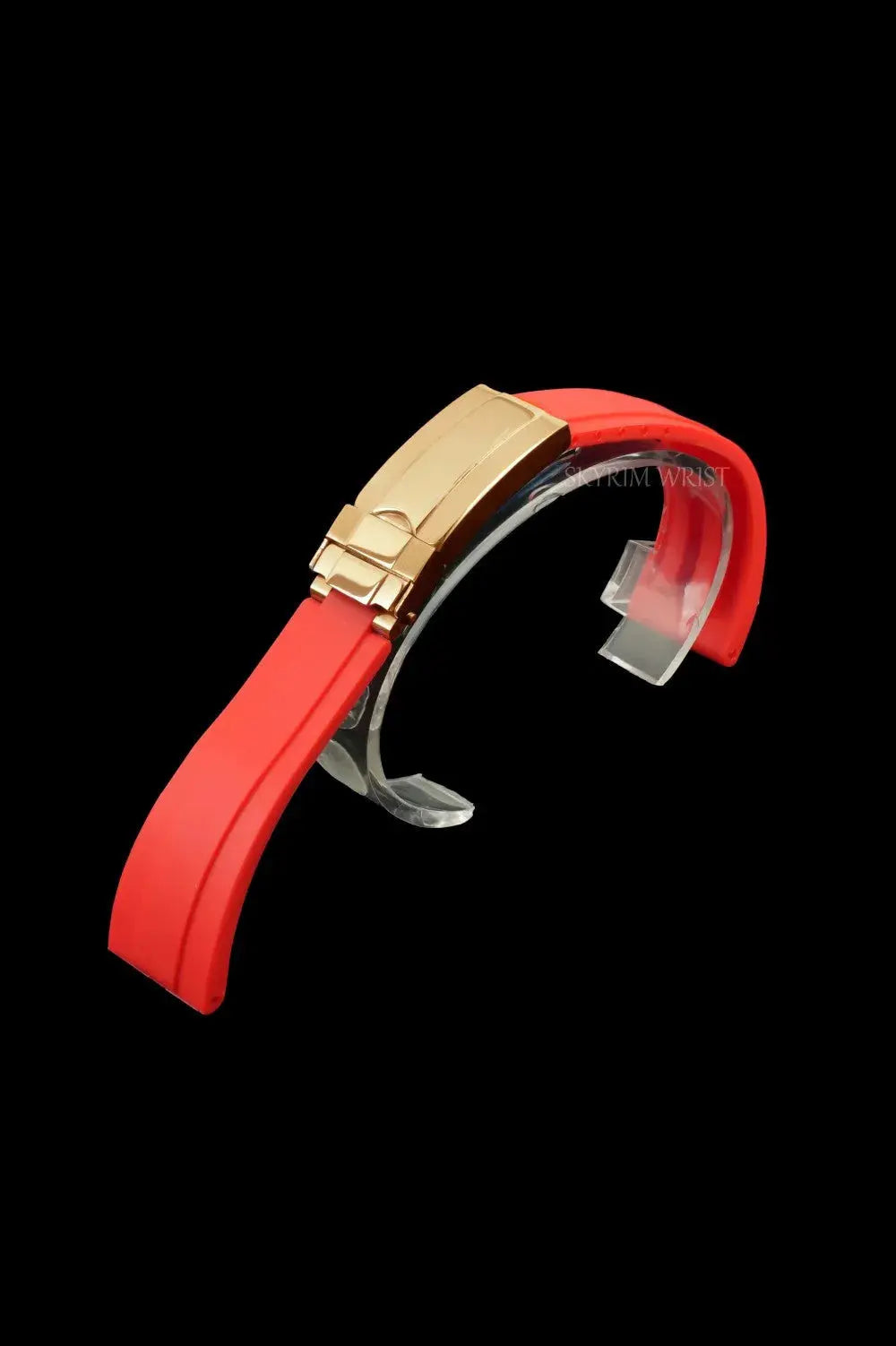 Rubber Strap - Gold Buckle - Straight End by SKYRIM SEIKOMOD