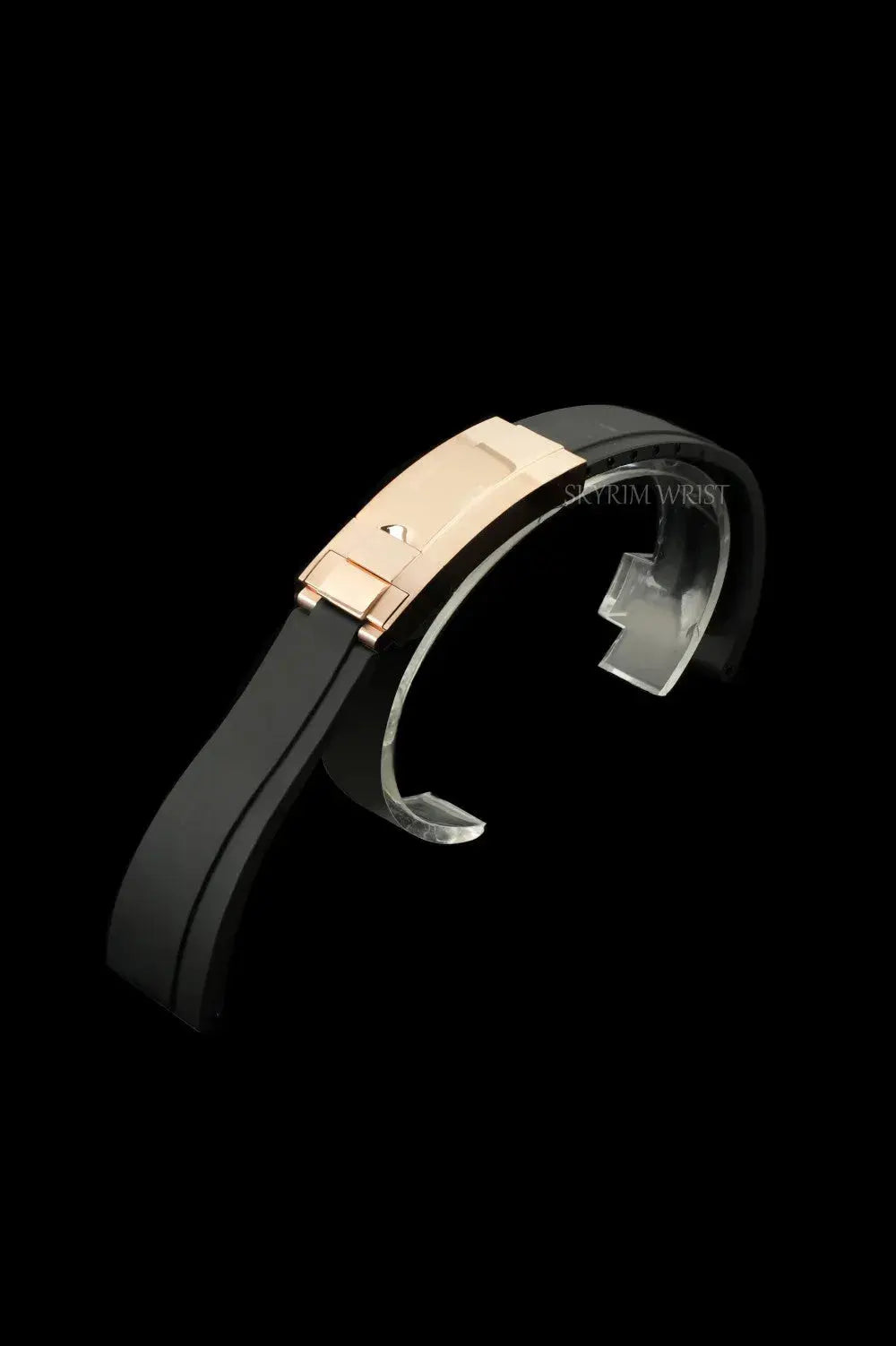 Rubber Strap - Rose Gold Buckle - Straight End by SKYRIM SEIKOMOD