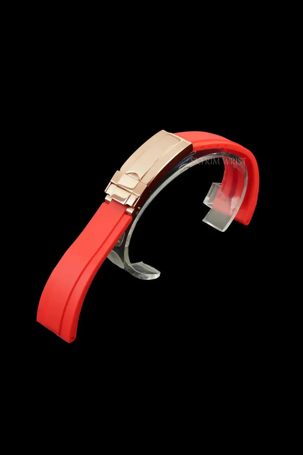 Rubber Strap - Rose Gold Buckle - Straight End by SKYRIM SEIKOMOD