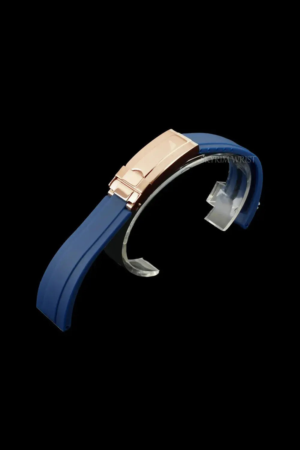 Rubber Strap - Rose Gold Buckle - Straight End by SKYRIM SEIKOMOD