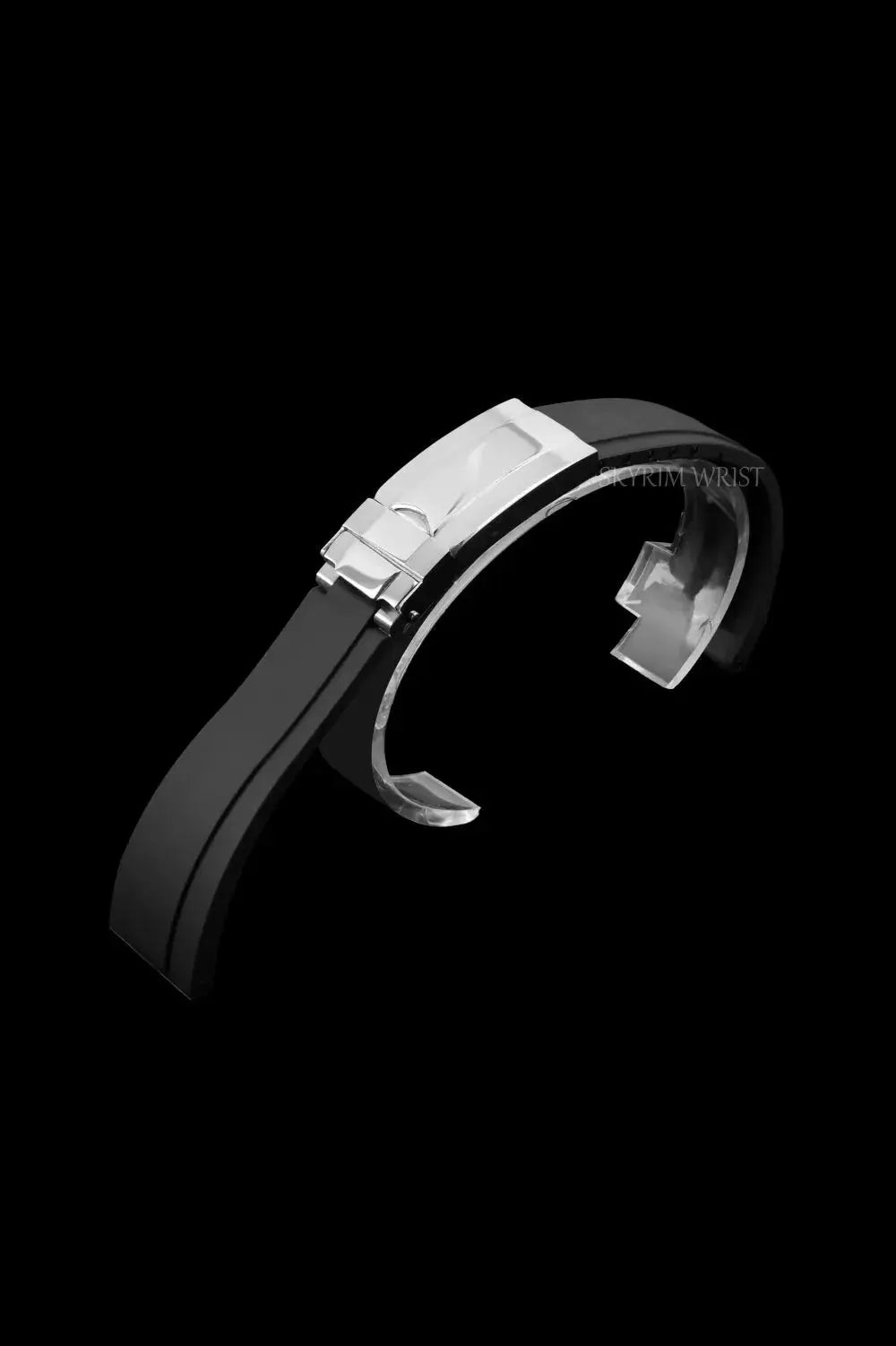 Rubber Strap - Silver Buckle - Straight End by SKYRIM SEIKOMOD